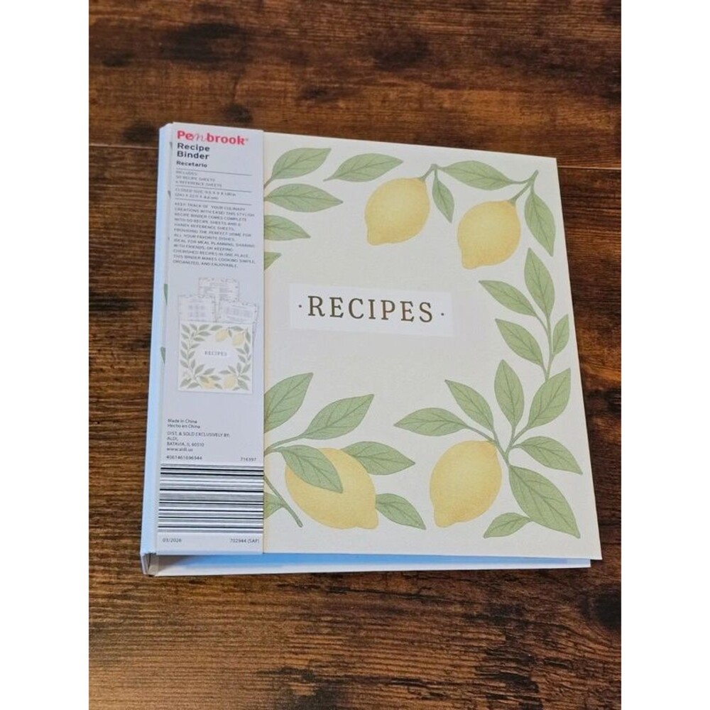 NWT Lemon Themed Organizer For Recipes